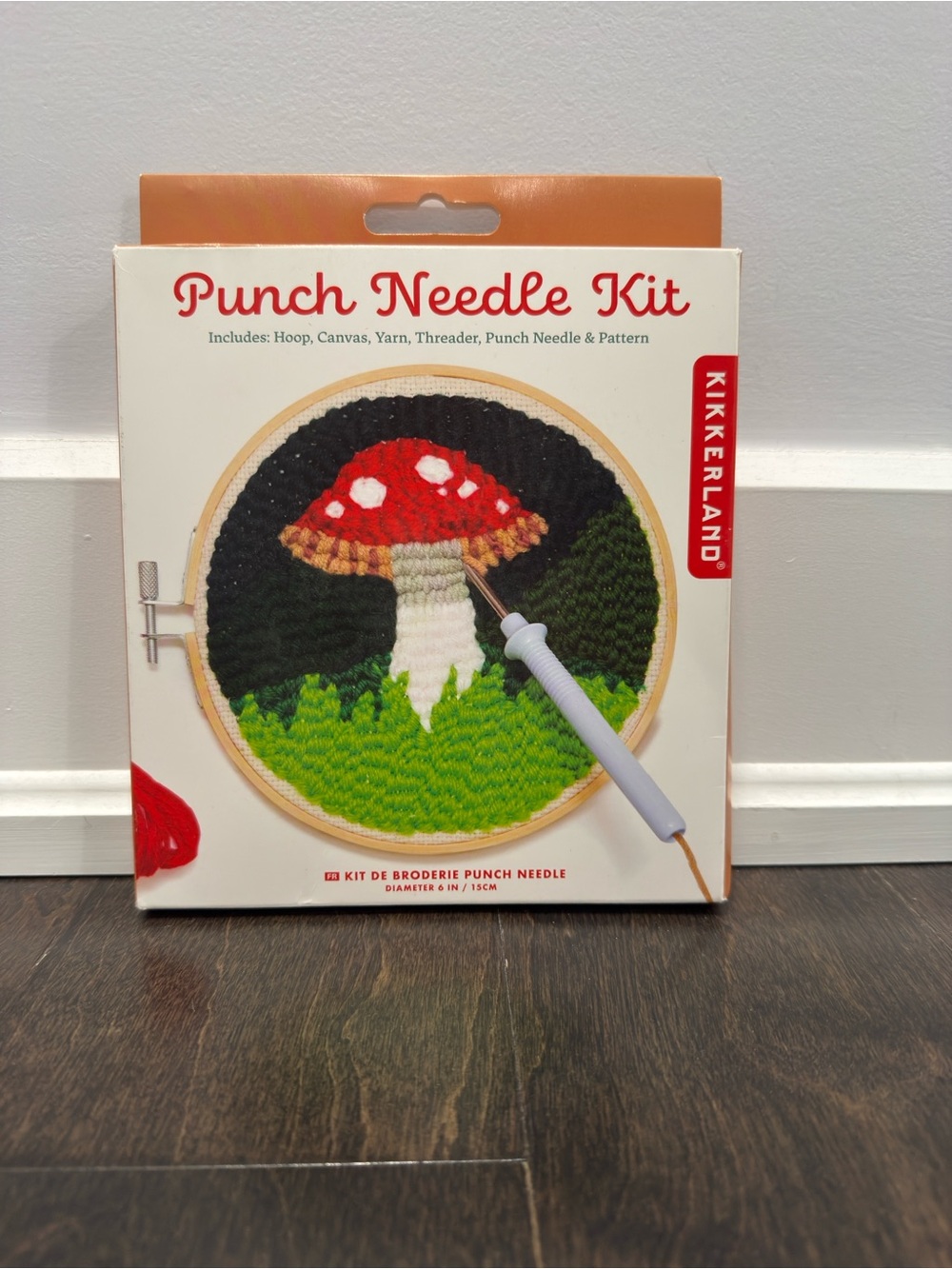 Kikkerland Red & Green Mushroom Punch Needle Craft Kit